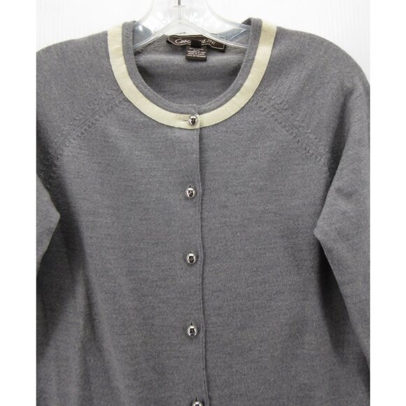 Coach Sweater Medium Merino Wool Cardigan Button Up Pockets Knit - Picture 2 of 10